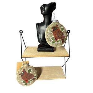 Cardinal Christmas Themed Earring. 1 Pair.